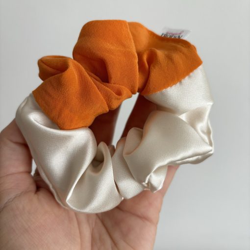 Creamy - Orange silk scrunchie 