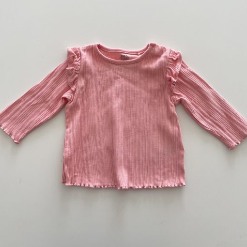 Rózsaszín fodros póló