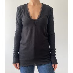 H&M fekete csipkés felső