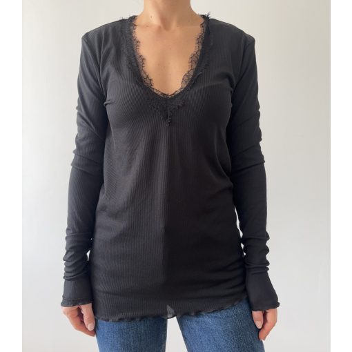 H&M fekete csipkés felső