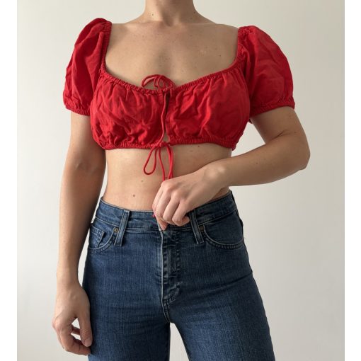 Bershka piros crop top