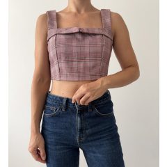 Trendyol kockás crop top