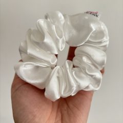 White dot scrunchie