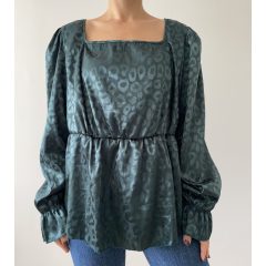 Shein zöld mintás felső