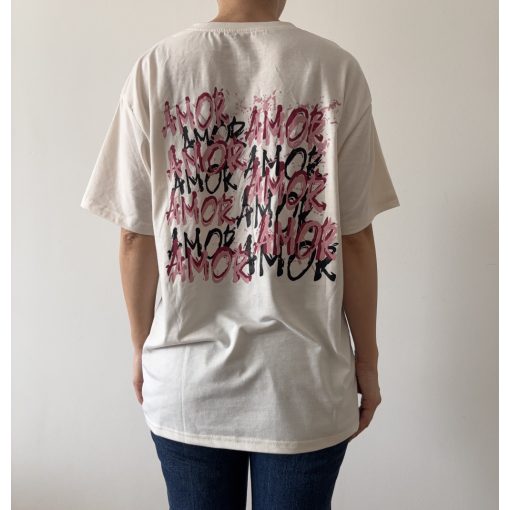 Krém mintás póló