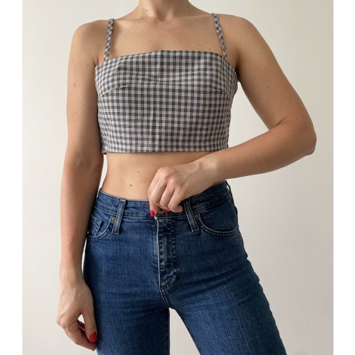 Kockás crop top
