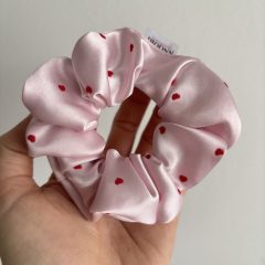 Baby pink heart scrunchie