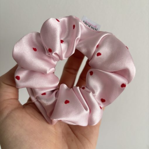 Baby pink heart scrunchie