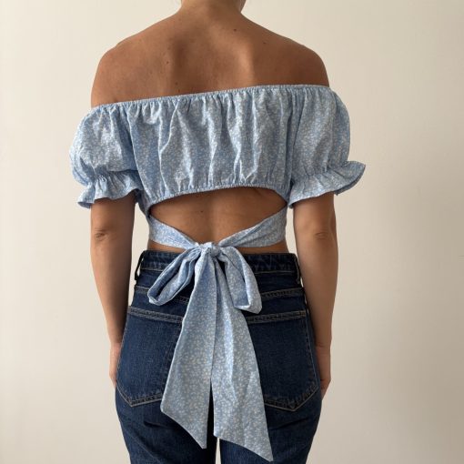 Shein kék virágos felső