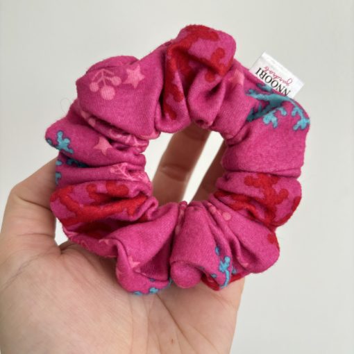 Pink snowflake scrunchie