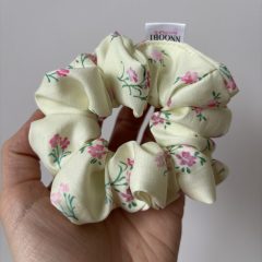Yellow floral scrunchie