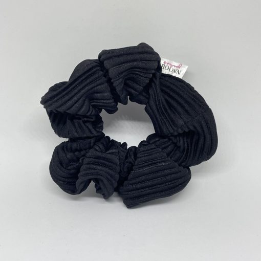 Black pleated scrunchie