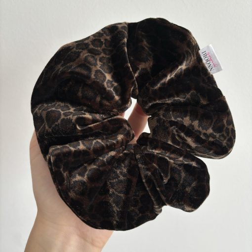 Animal print velvet scrunchie (L)
