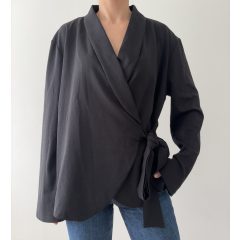 Boohoo fekete megkötős felső