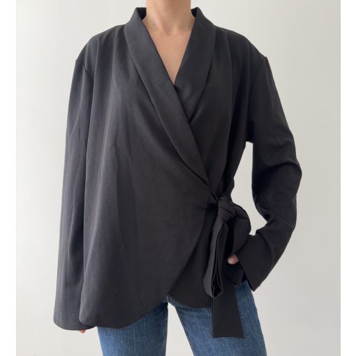 Boohoo fekete megkötős felső