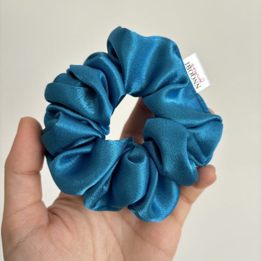 Aqua blue scrunchie