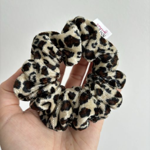 Leopard velvet scrunchie