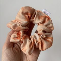 Orange batik scrunchie