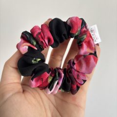 Black floral scrunchie (S)