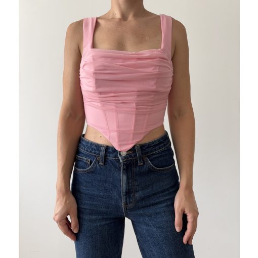 Rózsaszín corset top