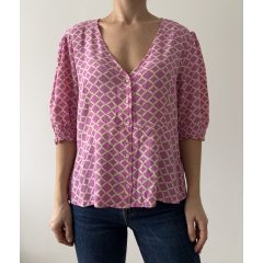 Mango rózsaszín mintás felső