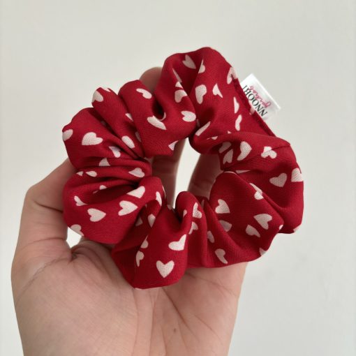 Red heart scrunchie
