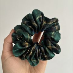 Green checkered scrunchie