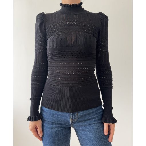 River Island fekete csipke felső