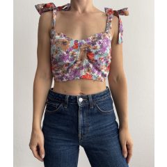 Shein virágos crop top