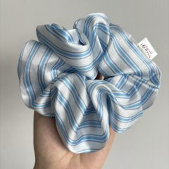 Blue stripe scrunchie (L)