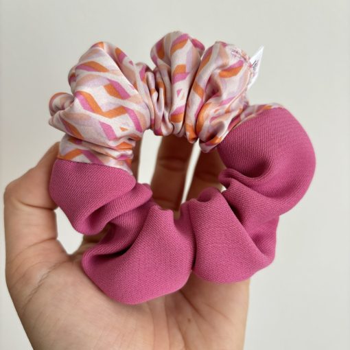 Pink - Spring patterned scrunchie 