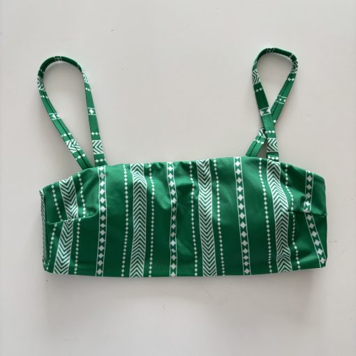 Zöld mintás bikini felső