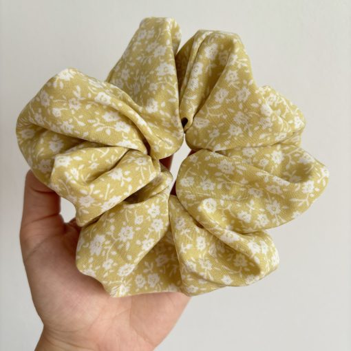 Yellow floral scrunchie (L)