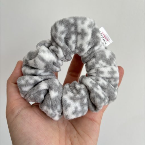 Grey snowflake scrunchie