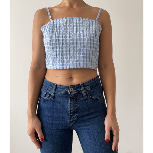 Shein kék kockás top