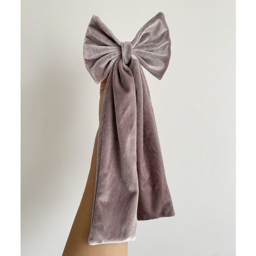 Tan velvet bow (L)