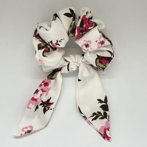 White floral scrunchie (Bunny)