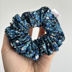 Blue floral scrunchie