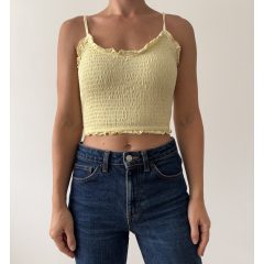 Primark sárga darázsolt top