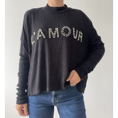H&M fekete gyöngyös pulóver