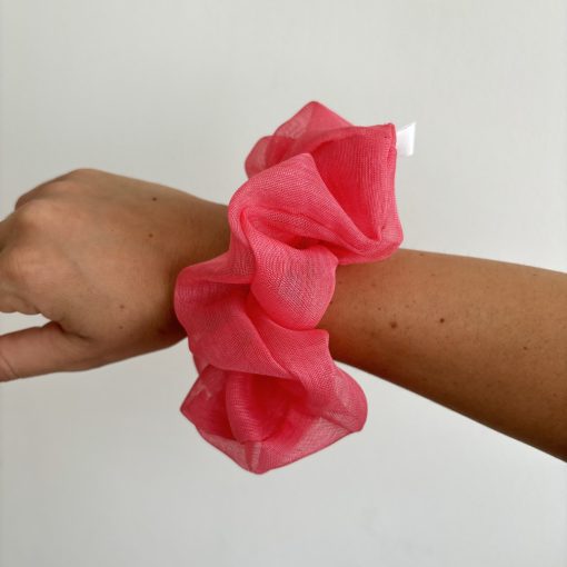 Salmon scrunchie ( Organza - L)