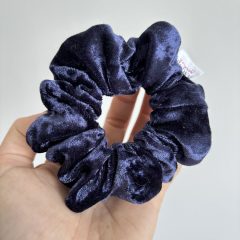 Dark blue velvet scrunchie