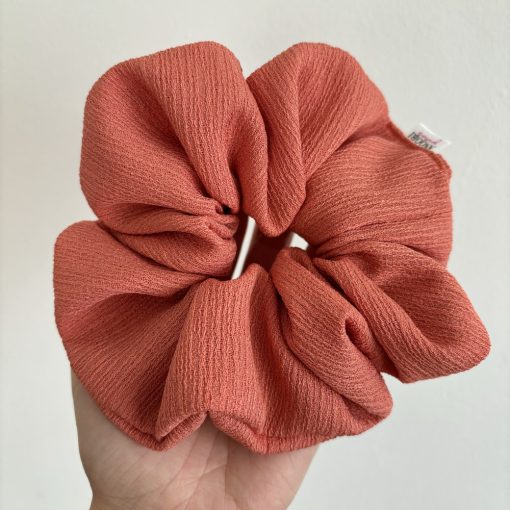 Orange textured scrunchie (L)