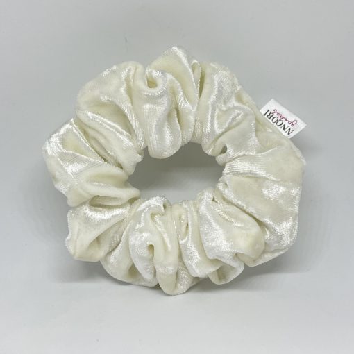 White velvet scrunchie