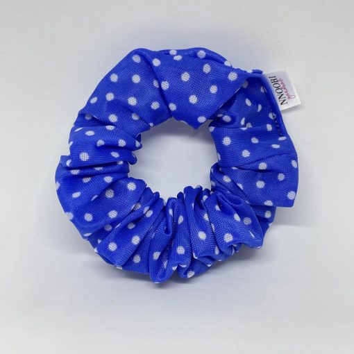 Blue dot scrunchie
