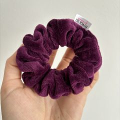 Dark purple velvet scrunchie (S)