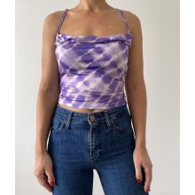 Shein lila mintás top