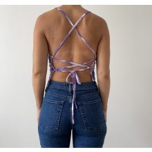 Shein lila mintás top