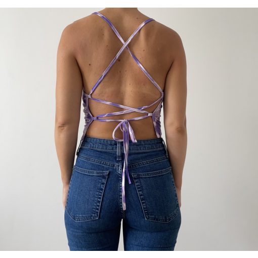 Shein lila mintás top