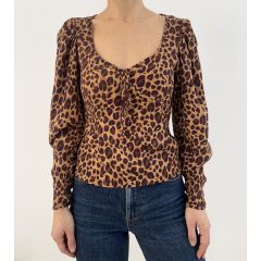 Mango barna mintás felső